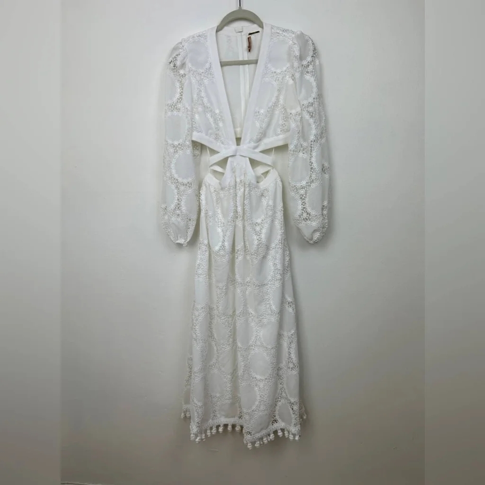 Alexis Stran White Midi Dress